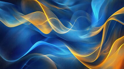 Fototapeta premium Abstract Wave Pattern in Blue and Gold: A Modern Artistic Background
