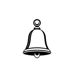 Elegant Line Art Drawing of a Bell