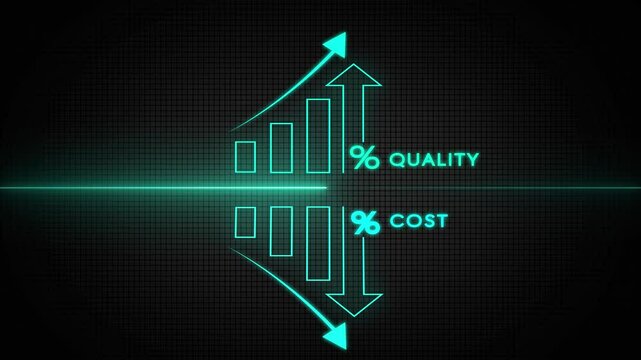 Quality control and company cost reduction. Cost and quality control concept. Successful organization strategy and management.
