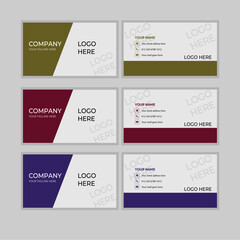 Modern and Style Clean 3 color business card Template. Personal visiting card with company logo.