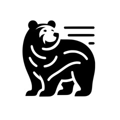 Grizzly Bear standing on a white background, stylized and stylized.