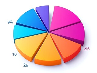 Obraz premium Colorful pie chart data analysis (2)