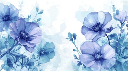 Vibrant hand-drawn lavender blossoms in cyan and soft teal, showcasing unique artistry with a transparent background.