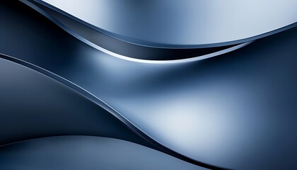 Abstract metallic curves, studio shot, layered, smooth surfaces
