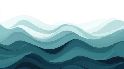 Gradient Waves in Teal and Navy, dynamic ocean-inspired design with smooth transitions, ideal for backgrounds and digital projects