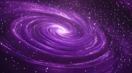 Obraz premium Purple Spiral Galaxy with Stars in Outer Space