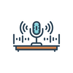 Color illustration icon for voice