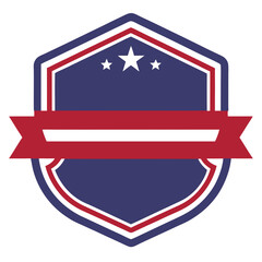 shield with ribbon independence day 4th of july