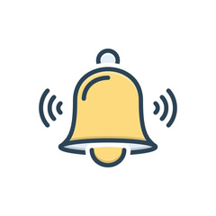 Color illustration icon for bell