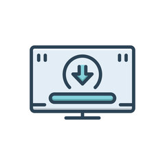 Color illustration icon for download