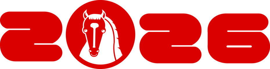 2026, year of Horse, simple design