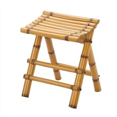 Rustic Bamboo Stool A Simple Minimalist Design for Home Decor, Generative AI.