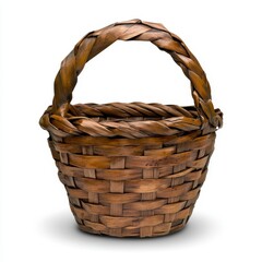 Obraz premium Rustic Handwoven Basket With Intricate Texture, Generative AI.