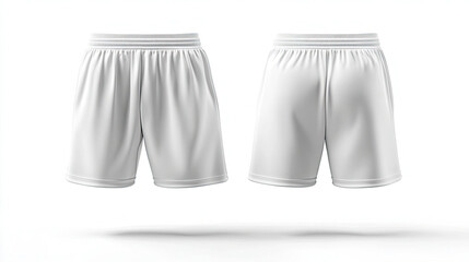 Pair of White Sports Shorts with Elastic Waistband