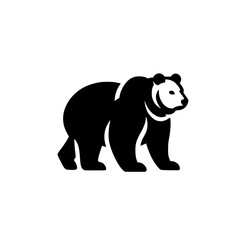 [Silhouette of a black bear with white highlights, simplified, minimal, and clean]