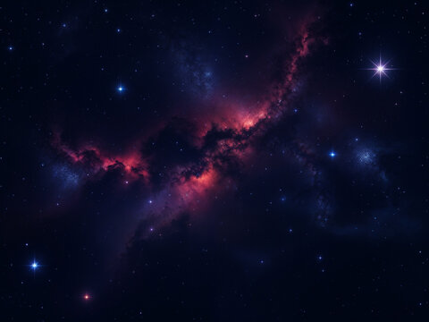 Vibrant nebula glows with cosmic dust and gases amidst the starry expanse of deep space exploration