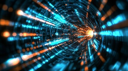 Obraz premium This digital tunnel represents the cutting-edge of technology and data transfer.