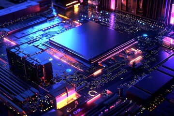 Fototapeta premium The future of computing relies heavily on the development of modern chipsets.