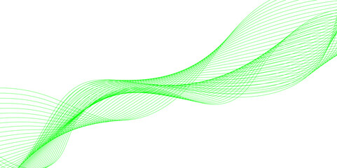 Abstract flowing green wave line design with smooth curves dynamic movement and modern aesthetic ideal for digital backgrounds creative projects presentations and stylish graphic composition.