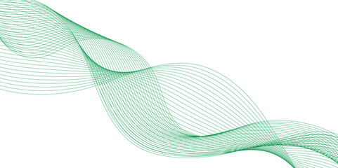 Abstract flowing green wave line design with smooth curves dynamic movement and modern aesthetic ideal for digital backgrounds creative projects presentations and stylish graphic composition.