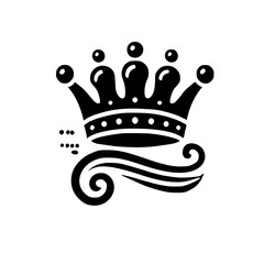 Fototapeta premium Simple Crown Illustration of a Royal Emblem Against White Background