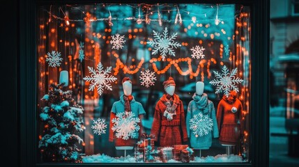 Enchanting Winter Wonderland Storefront Display