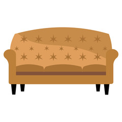 brown sofa isolated on white background