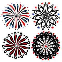 set of floral elements