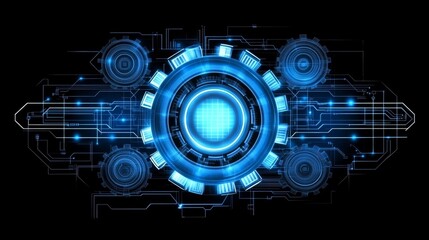 Obraz premium Abstract Futuristic Technology Background Digital Circuit Board glowing Network Data Innovation