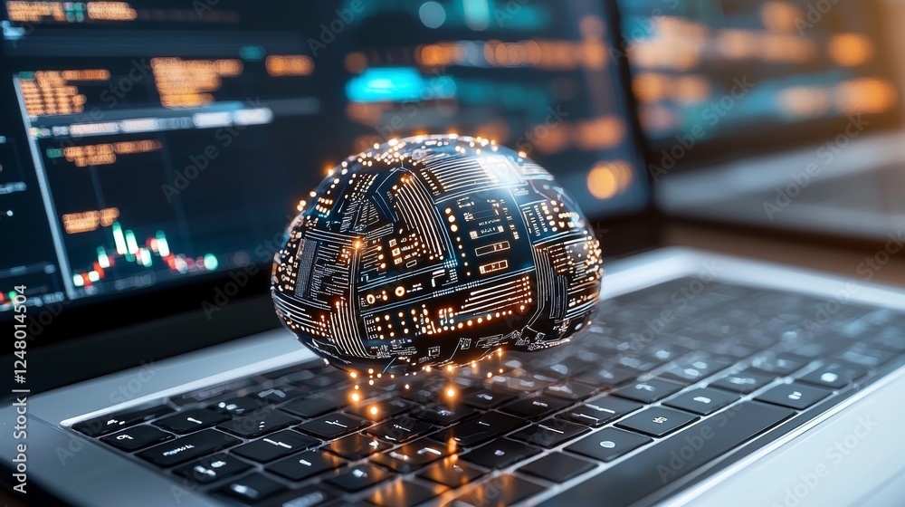 Poster advanced digital intelligence a futuristic glimpse into technology data analytics workspace cybernet