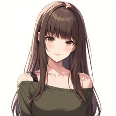 アニメ調の美少女の切り抜き用素材