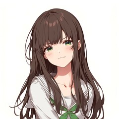 アニメ調の美少女の切り抜き用素材