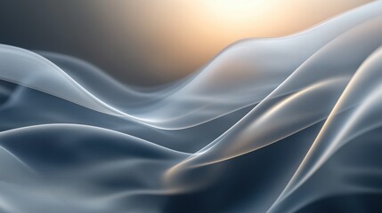 abstract soft gray background with gentle smoke-like textures, giving a spiritual and meditative feeling, with a subtle warm light shining from the top corner