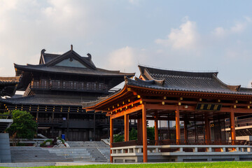 chinese pavilion in the park of china