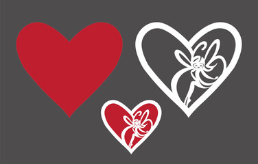 Double layer valentine with a magical fairy sitting on a heart shaped frame. Cut file.