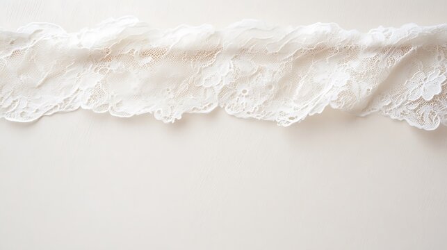 Delicate White Lace Border on Soft Background