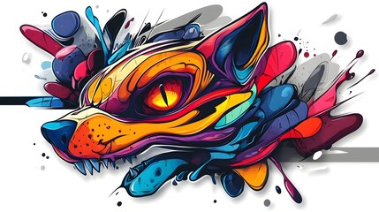 Obraz premium Fierce and Vibrant Digital Painting of a Fantastical Dragon Creature