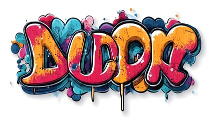 Fototapeta premium Vibrant Graffiti Art with Colorful Lettering on Urban Wall