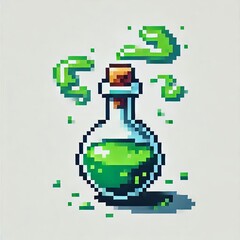 Glowing Pixel Flask