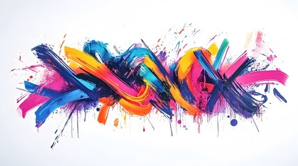 Fototapeta premium Vibrant Explosion of Colorful Acrylic Paint Splashes and Brushstrokes