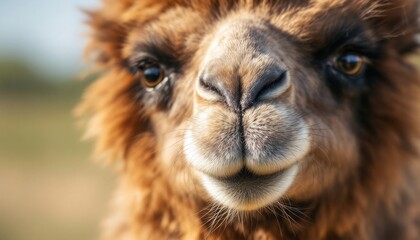 Fototapeta premium Adorable Camel Close Up Face Portrait Photo