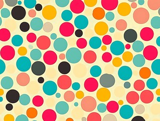 Colorful circles pattern on pastel background
