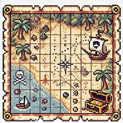 Obraz premium Classic Game Exploration Map