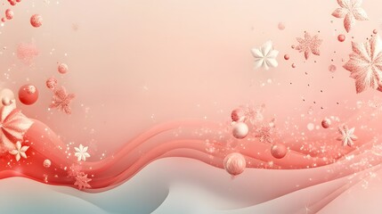 Enchanting Snowy Backdrop with Swirling Sparkles and Red Accents