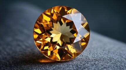 A single yellow diamond sits atop a table