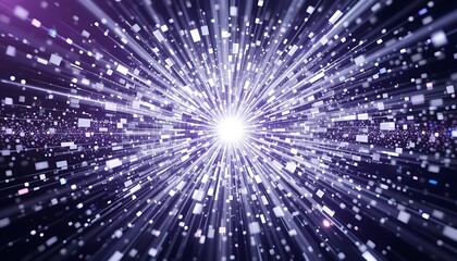 Abstract Digital Light Rays Exploding From Center