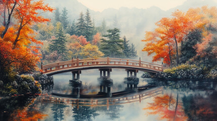 水彩画,風景,自然,淡色,絵画,自然風景,美しい景色