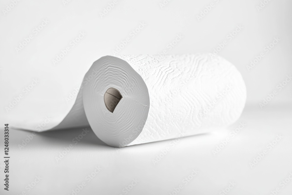Poster a roll of toilet paper resting on a flat surface