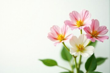 Fototapeta premium Moringa flowers against a soft white background, organic, abstract, plant
