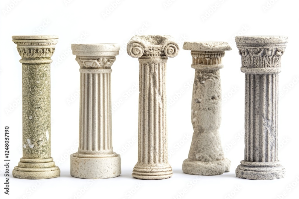 Aufkleber four marble columns of varying heights and widths, arranged in a row
